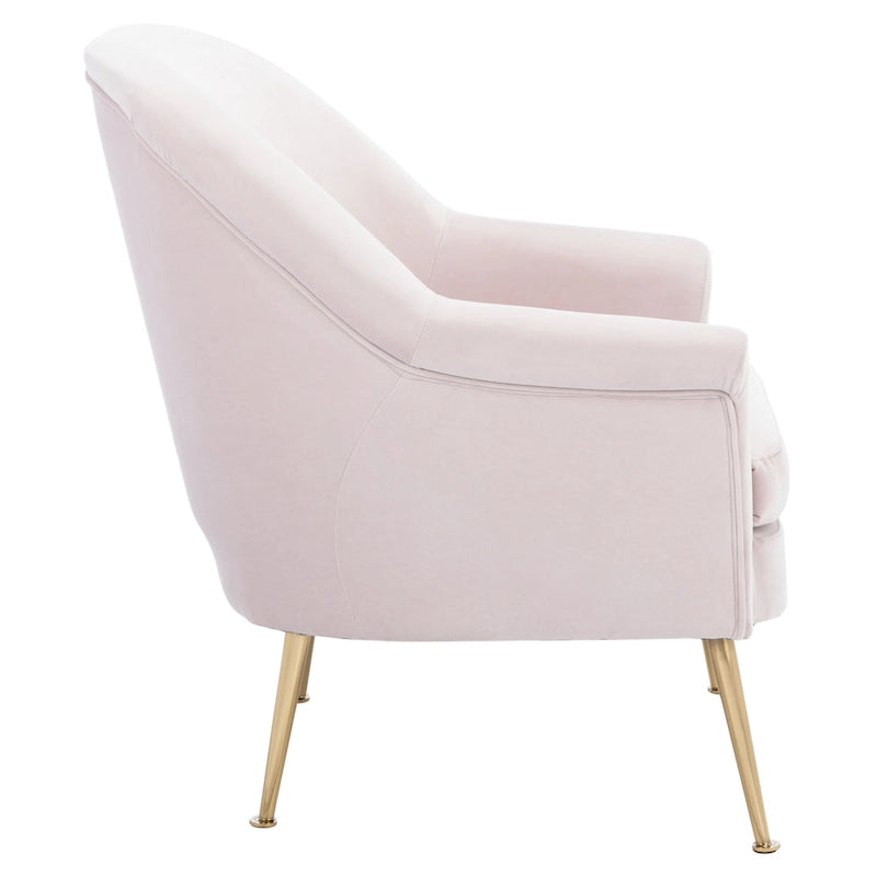 Fauteuil d'appoint en velours avec pieds en métal doré