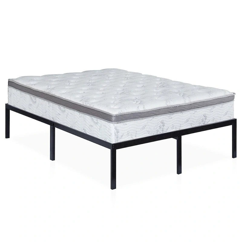 King Size 16-Inch High Heavy Duty Metal Platform Bed Frame