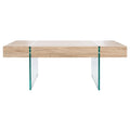 Table basse rectangulaire à pieds en verre - 43,3 L x 23,6 P x 15,7 H