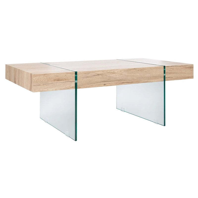 Table basse rectangulaire à pieds en verre - 43,3 L x 23,6 P x 15,7 H