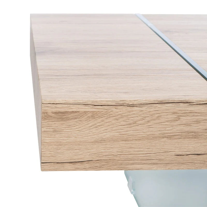 Table basse rectangulaire à pieds en verre - 43,3 L x 23,6 P x 15,7 H
