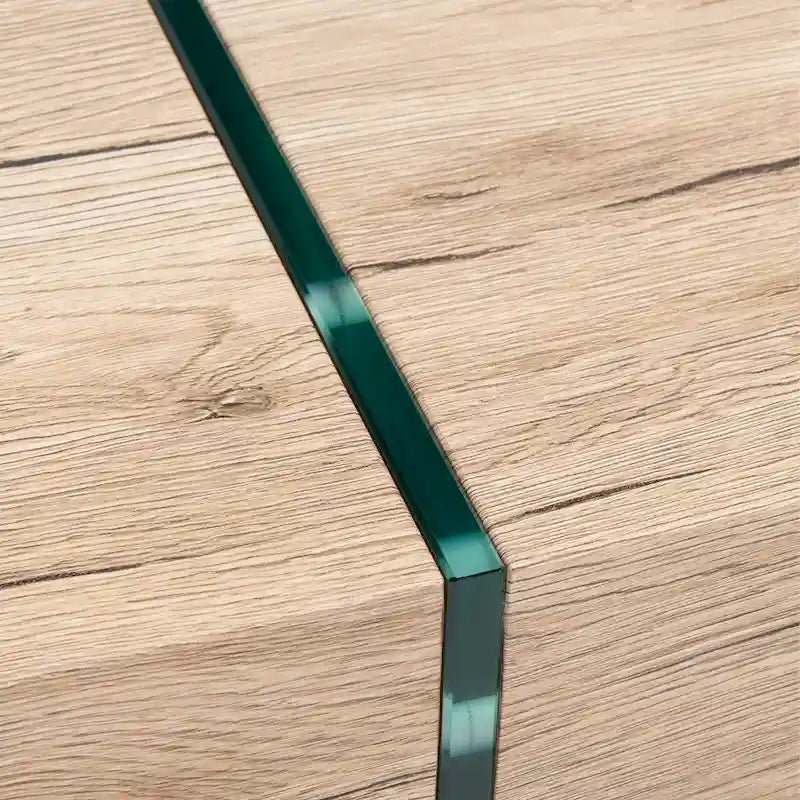 Table basse rectangulaire à pieds en verre - 43,3 L x 23,6 P x 15,7 H