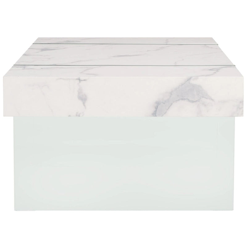 Table basse rectangulaire à pieds en verre - 43,3 L x 23,6 P x 15,7 H