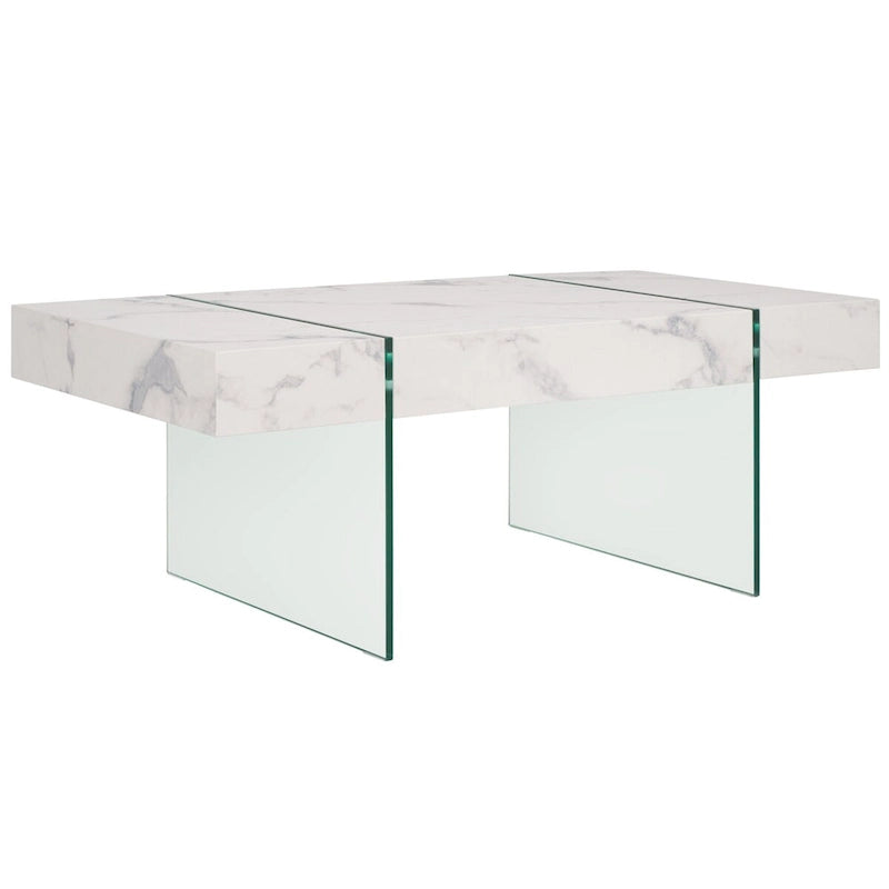 Table basse rectangulaire à pieds en verre - 43,3 L x 23,6 P x 15,7 H
