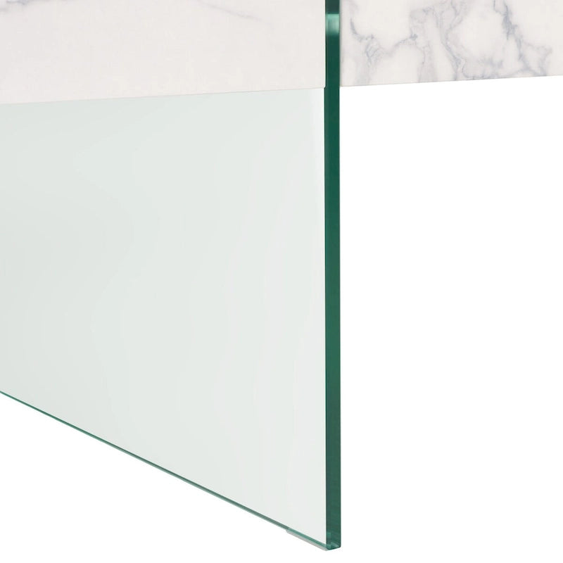 Table basse rectangulaire à pieds en verre - 43,3 L x 23,6 P x 15,7 H