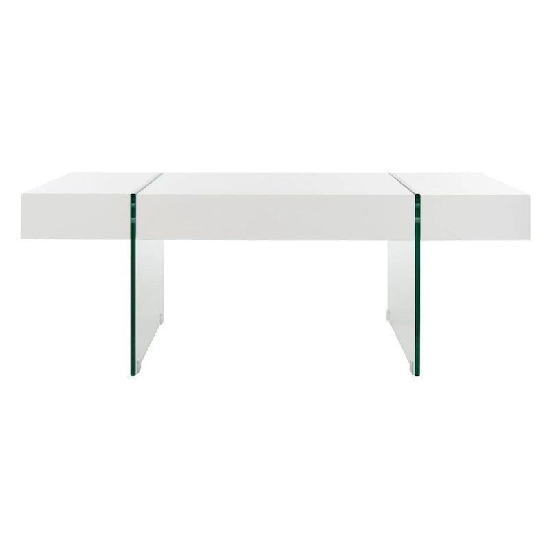 Table basse rectangulaire à pieds en verre - 43,3 L x 23,6 P x 15,7 H