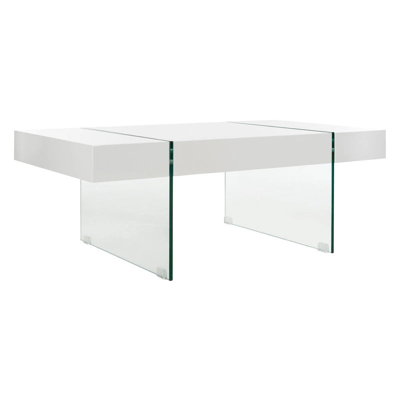Table basse rectangulaire à pieds en verre - 43,3 L x 23,6 P x 15,7 H