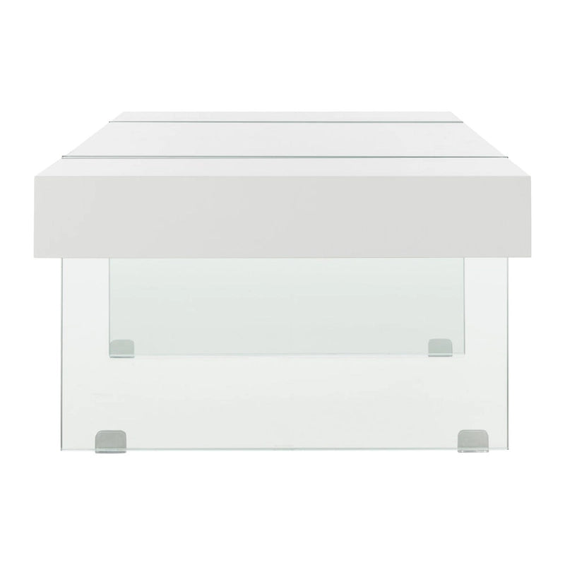 Table basse rectangulaire à pieds en verre - 43,3 L x 23,6 P x 15,7 H