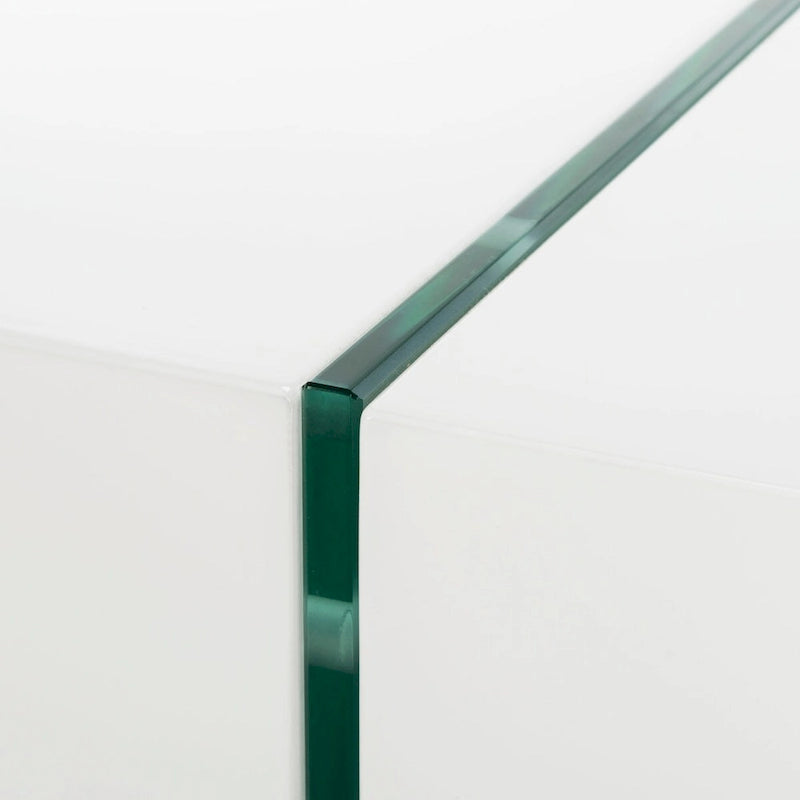 Table basse rectangulaire à pieds en verre - 43,3 L x 23,6 P x 15,7 H