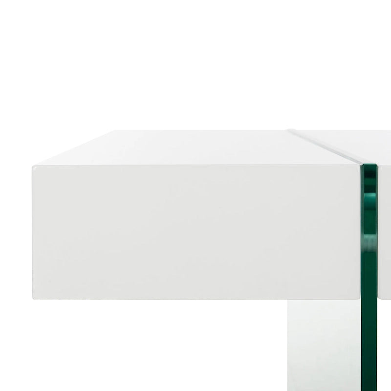 Table basse rectangulaire à pieds en verre - 43,3 L x 23,6 P x 15,7 H