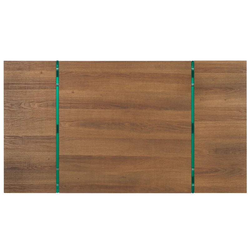 Table basse rectangulaire à pieds en verre - 43,3 L x 23,6 P x 15,7 H