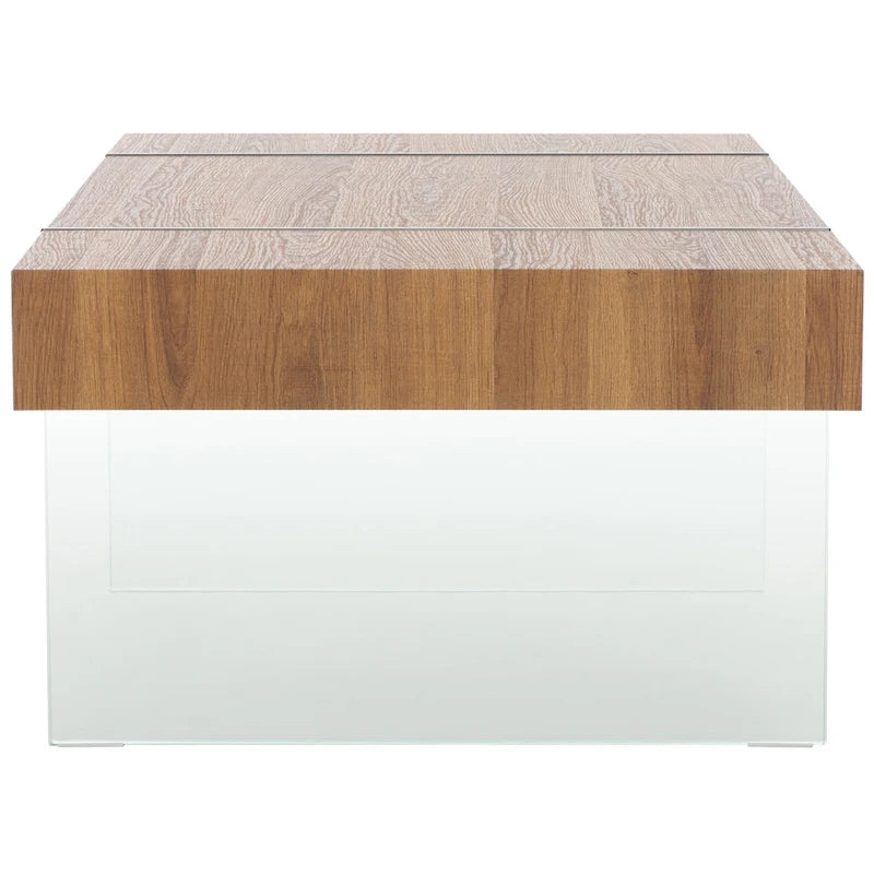 Table basse rectangulaire à pieds en verre - 43,3 L x 23,6 P x 15,7 H