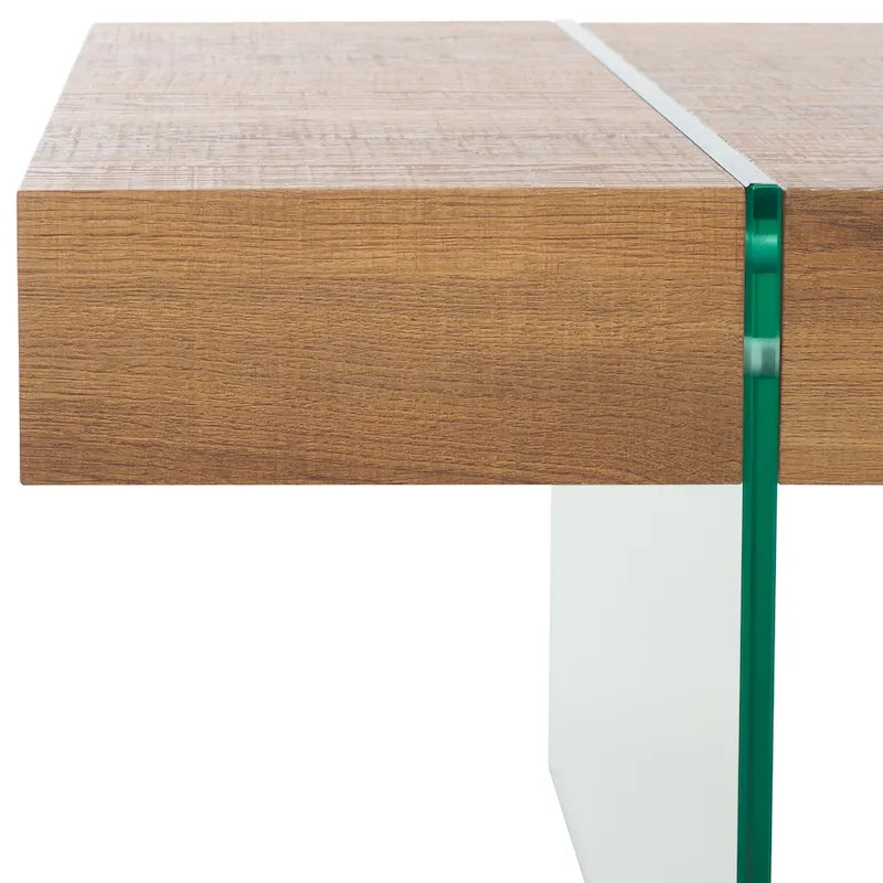 Table basse rectangulaire à pieds en verre - 43,3 L x 23,6 P x 15,7 H