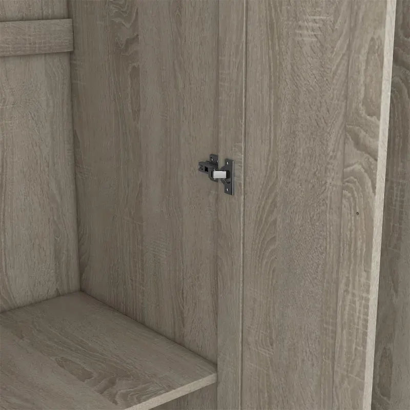 3-Door Shutter Wardrobe with Shelves