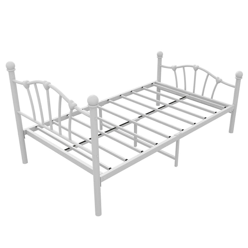 Twin Size Platform Bed Frame with Iron-Art Sweet Heart Headboard