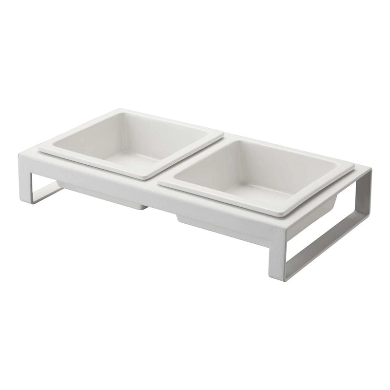 Gamelles pour animaux – Deux styles, acier et céramique, courtes, 300 ml par écuelle