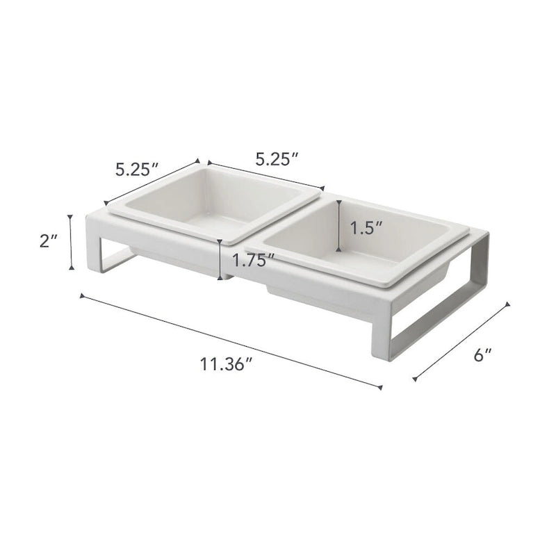 Gamelles pour animaux – Deux styles, acier et céramique, courtes, 300 ml par écuelle