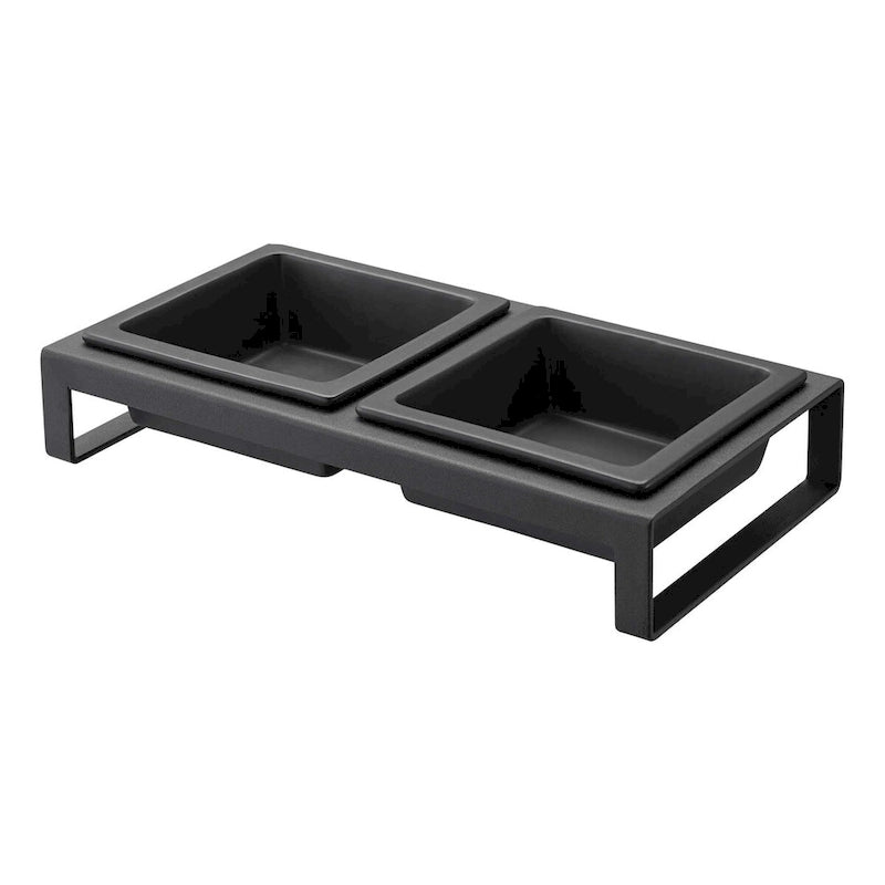 Gamelles pour animaux – Deux styles, acier et céramique, courtes, 300 ml par écuelle