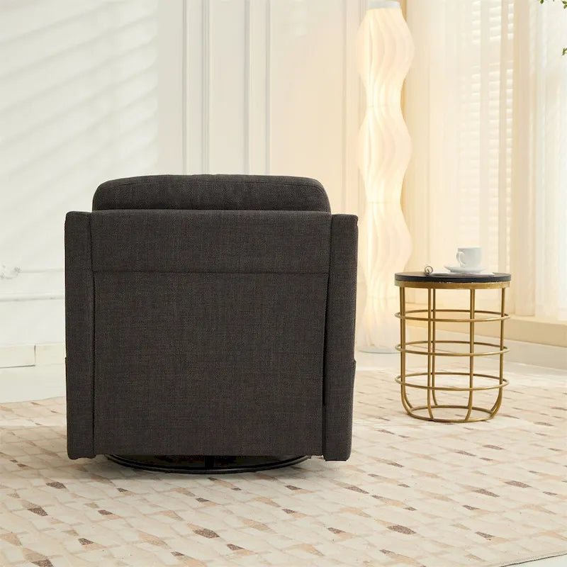 Fabric Accent Swivel Chair with USB Ports