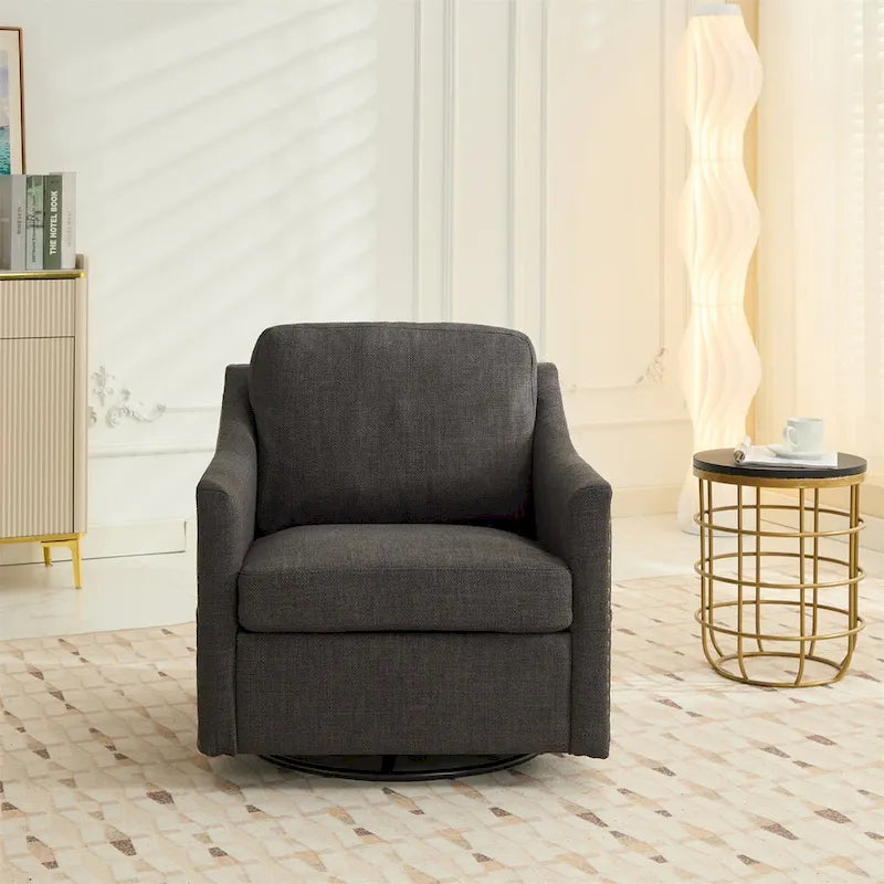 Fauteuil pivotant d'appoint en tissu avec ports USB