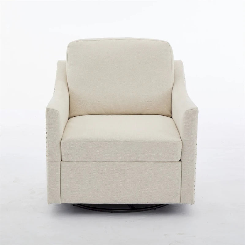 Fauteuil pivotant d'appoint en tissu avec ports USB