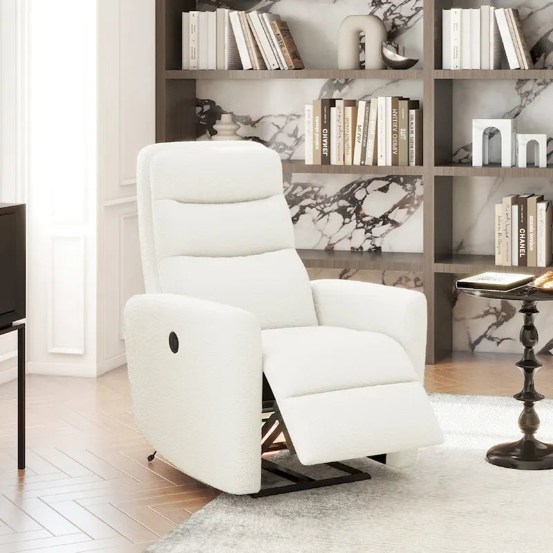 35.5 Boucle Upholstered High-Back Power Recliner Motion Chair