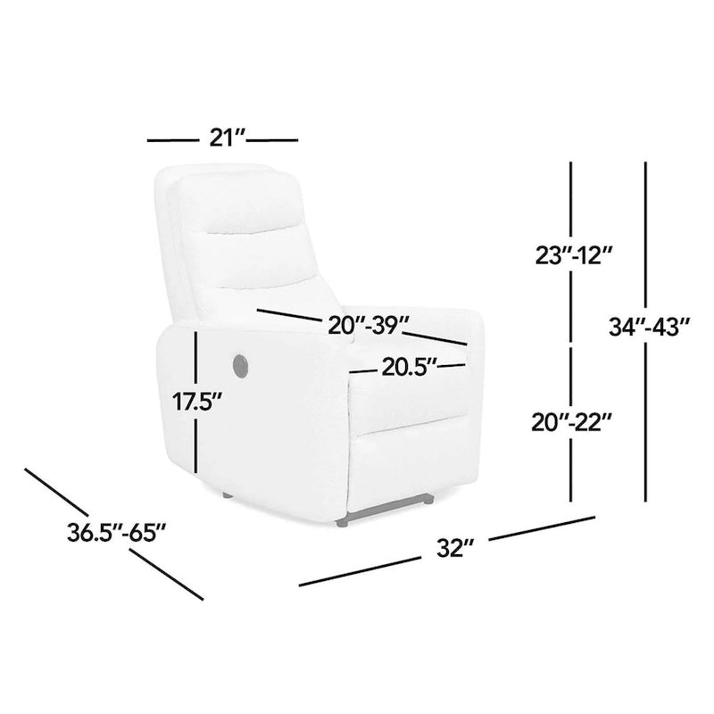 35.5 Boucle Upholstered High-Back Power Recliner Motion Chair