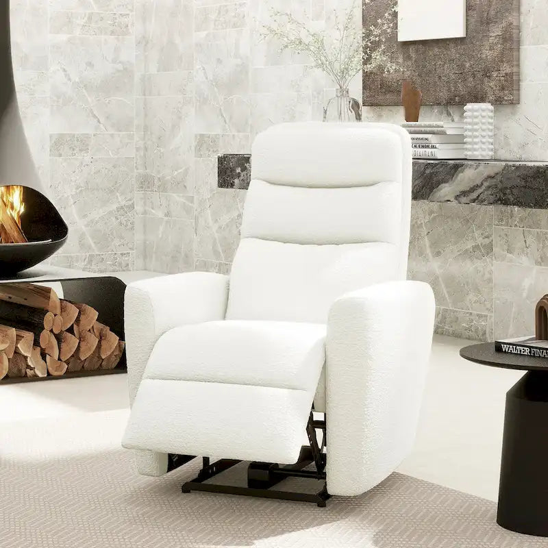 35.5 Boucle Upholstered High-Back Power Recliner Motion Chair