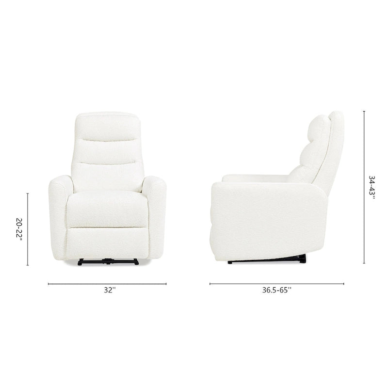 Fauteuil inclinable motorisé à dossier haut en bouclette de 35,5 po