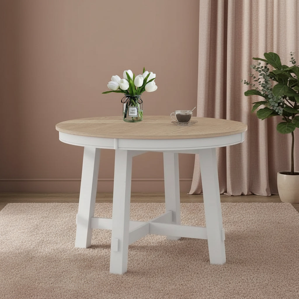 Vintage Stylish Extendable Dining Table with a Removable Leaf