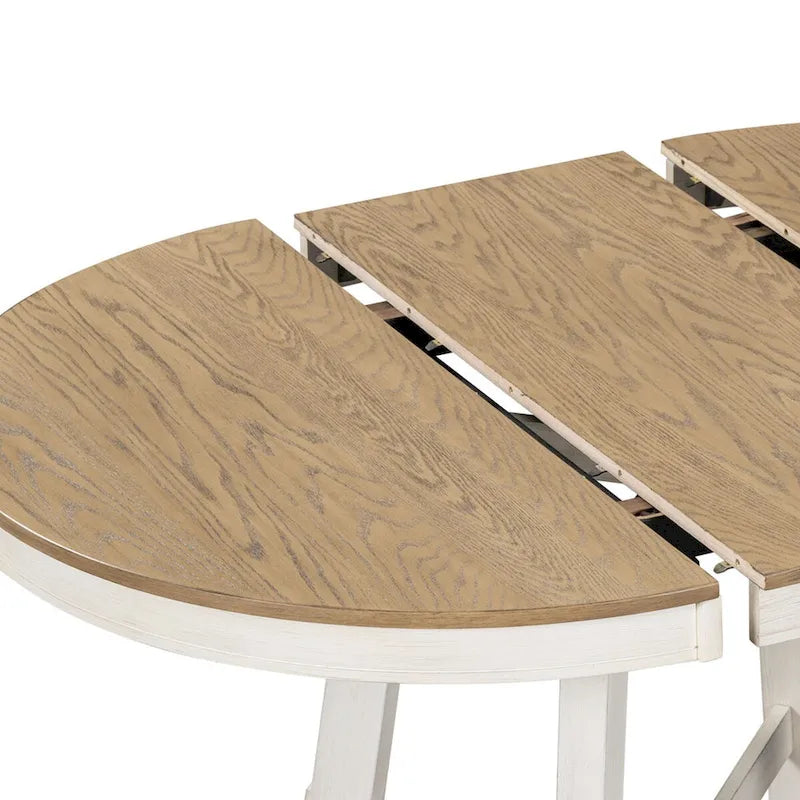 Table de salle à manger extensible vintage et élégante avec rallonge amovible