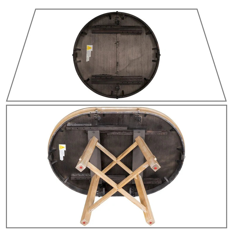 Table de salle à manger extensible vintage et élégante avec rallonge amovible
