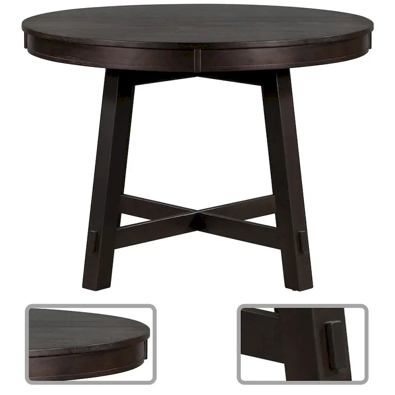 Table de salle à manger extensible vintage et élégante avec rallonge amovible