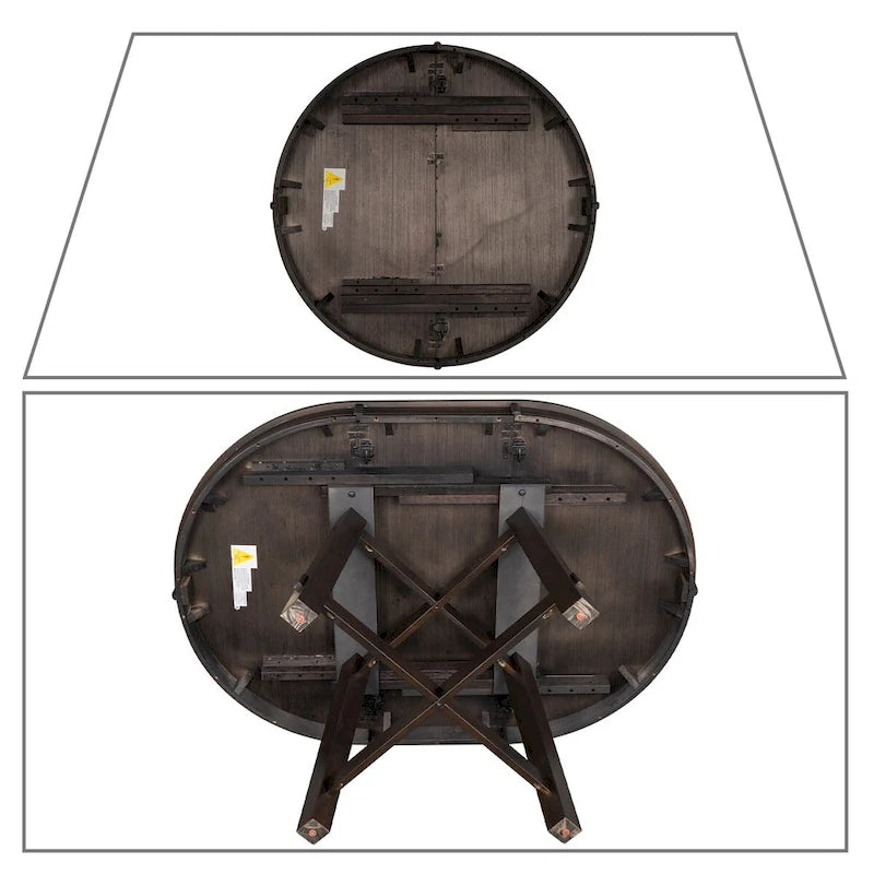 Table de salle à manger extensible vintage et élégante avec rallonge amovible