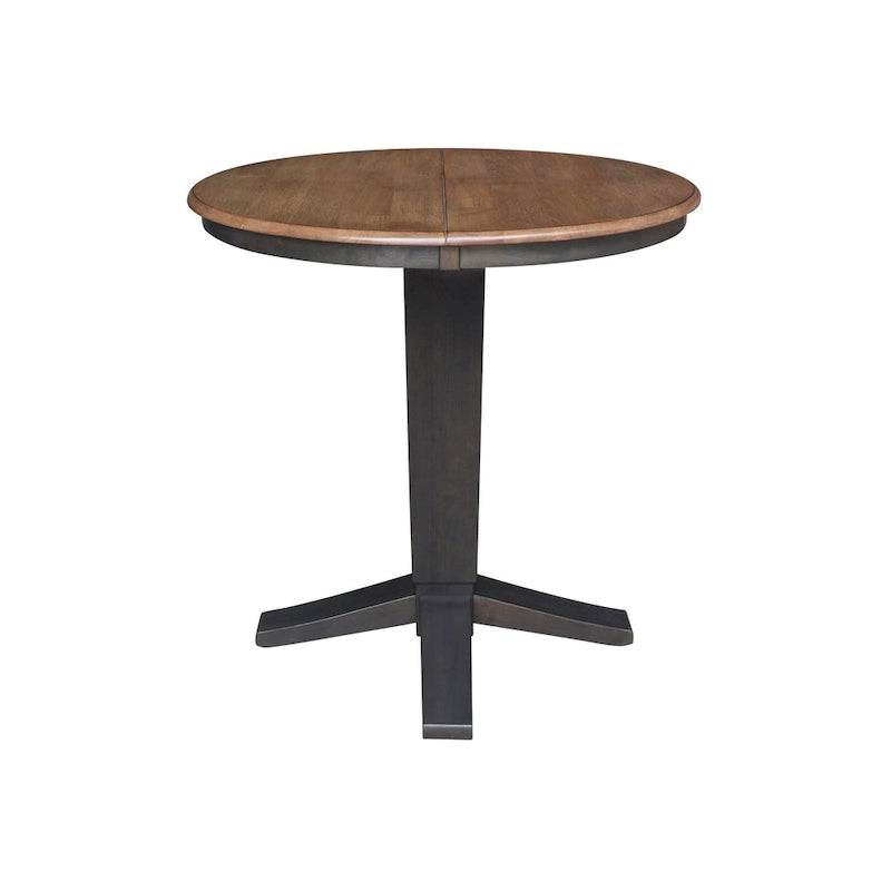 Table de salle à manger à hauteur de comptoir, piédestal rond de 36 po avec rallonge de 12 po