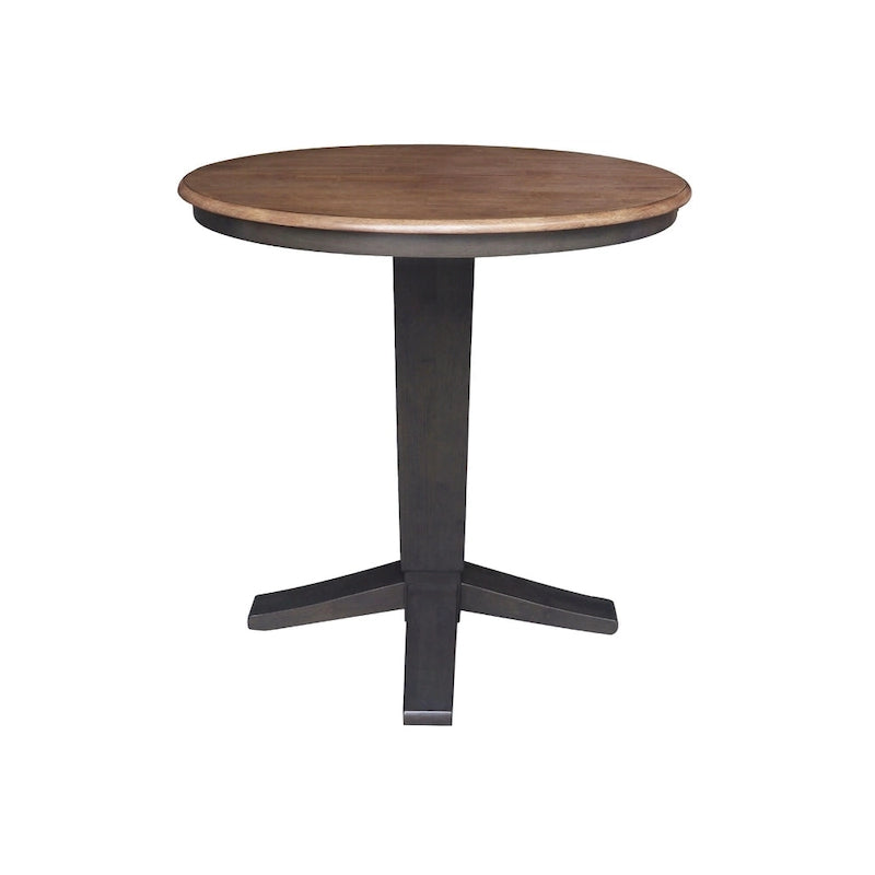 Table de salle à manger à hauteur de comptoir, piédestal rond de 36 po avec rallonge de 12 po