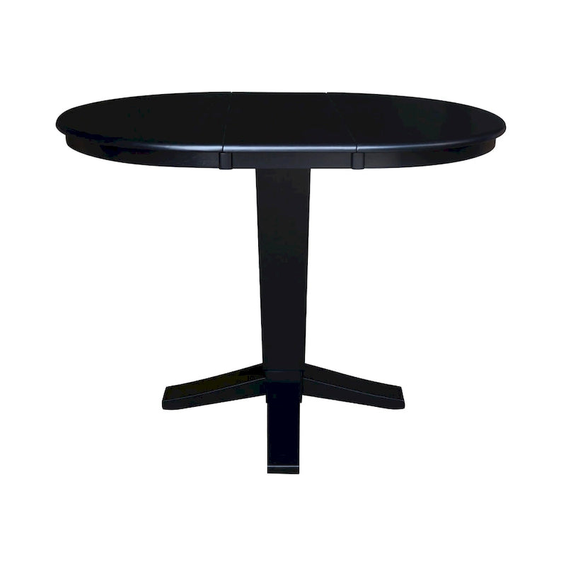 Table de salle à manger à hauteur de comptoir, piédestal rond de 36 po avec rallonge de 12 po