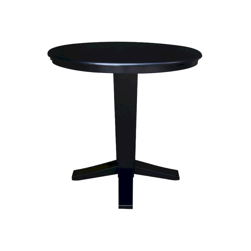 Table de salle à manger à hauteur de comptoir, piédestal rond de 36 po avec rallonge de 12 po