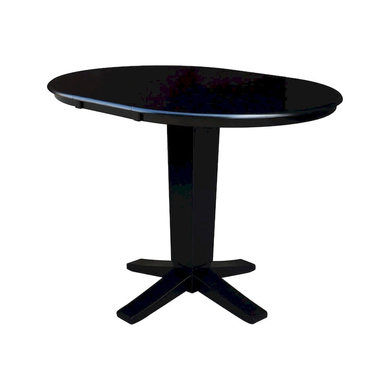Table de salle à manger à hauteur de comptoir, piédestal rond de 36 po avec rallonge de 12 po