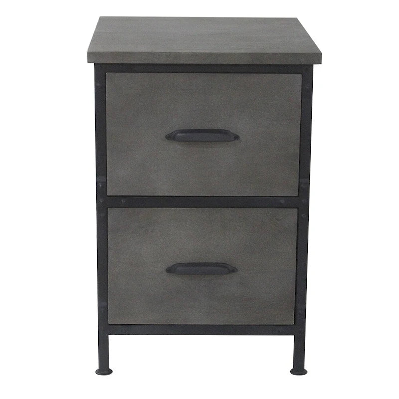 Rustic 2 Drawer Filing Cabinet in Gray Finish