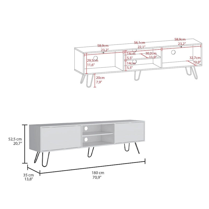 2-Cabinet TV Stand with Hairpin Legs