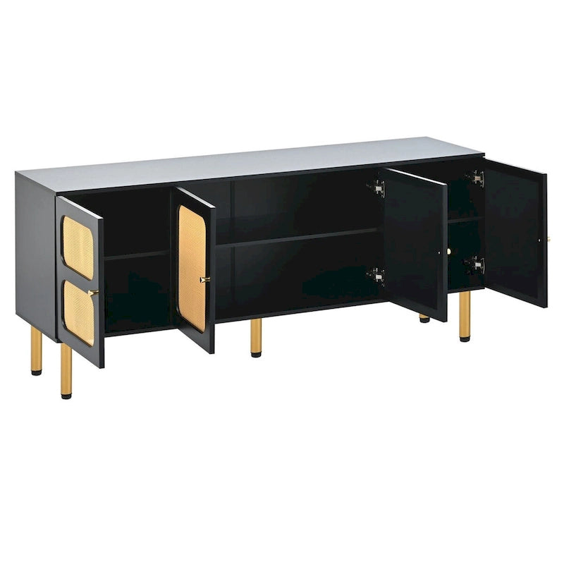 Meuble TV console tressé pour téléviseurs jusqu'à 70"