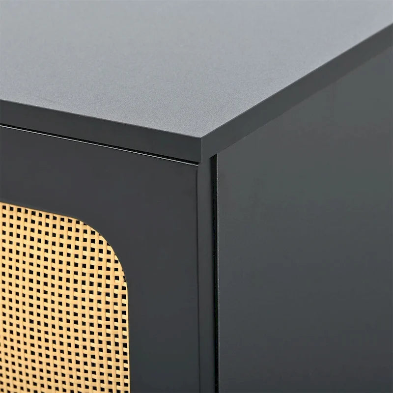 Meuble TV console tressé pour téléviseurs jusqu'à 70"