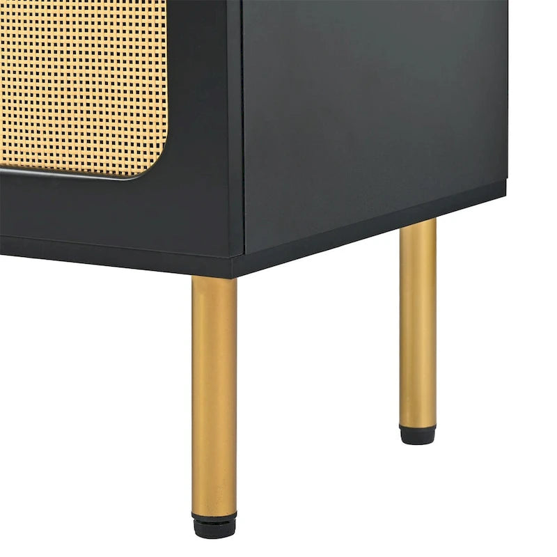 Meuble TV console tressé pour téléviseurs jusqu'à 70"