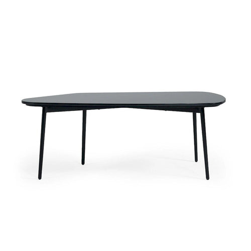 Table basse de forme libre en marbre noir de 47 po