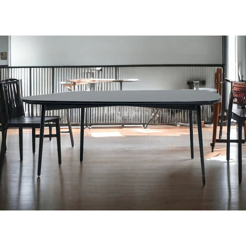 47" Black Marble Stone Free Form Coffee Table