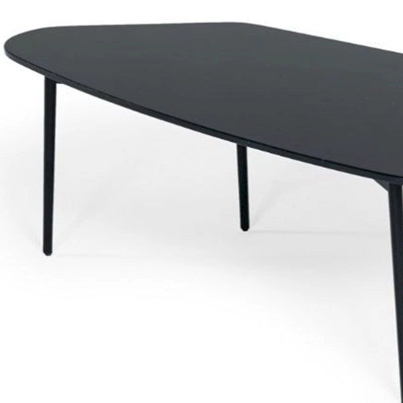 47" Black Marble Stone Free Form Coffee Table