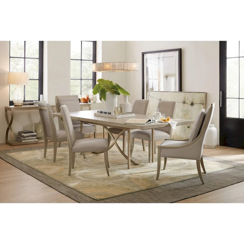 Table à manger rectangulaire avec rallonge intégrée